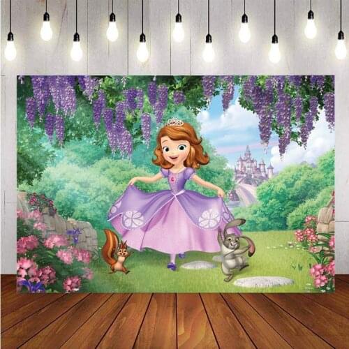 Customized Princess Photo Backdrop Castle Sofia Girls Birthday Party Supplies Photography Background Decoration Banner