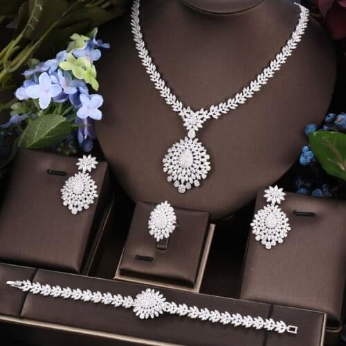 Janekelly 3pcs Bridal Zirconia Full Jewelry Sets For Women Party JK170 Luxury Dubai Nigeria CZ Crystal Wedding Jewelry Sets
