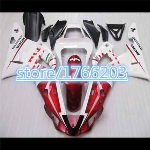Motorcycle Fairing kits red white fairing kit for YZF-R1 00-01 YZF R1 00 01 YZF 1000 R1 2000 2001 Fairings Freecustom BBF