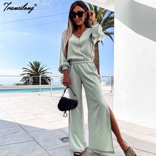 Summer New Tracksuit Women Loungewear Long Sleeve Pants Sets V Neck Casual Sports Two Piece Suits Ropa Deportiva Mujer Wholesale