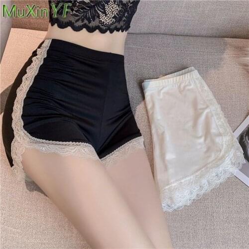 Summer Thin Lace Shorts Under Skirts Women 2021 Sweet High Waist Safety Short Pants Lady Student Korean Black Underpants