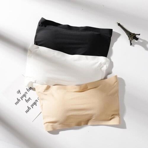 Summer Seamless Tube Tops Breast-wrapped Ice Silk Breathable Underwear Anti-skid Short Anti-glare Invisable Bra Sexy Lingerie
