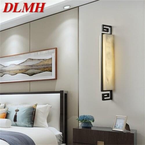 DLMH Copper Indoor Sconce Lights Modern Luxury Dolomite LED Wall Lamp Design Balcony For Home Corridor