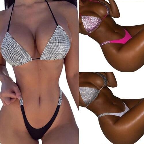 Fashion Womens Solid Style Push-up Bra Bikini Set Swimsuit Bathing Suit Beach Swimwear Seaside Swimdress Pink Black White