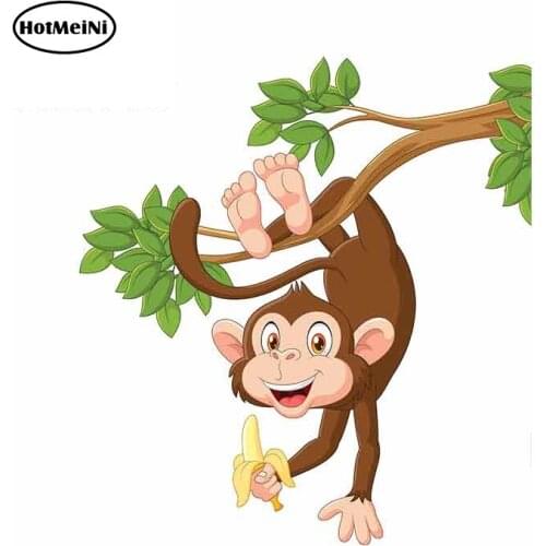 HotMeiNi 13cm x 12cm Fine Car Stickers and Decals for Playful Monkey Laptop JDM RV Wall DIY Decoration Sticker Car Wrap