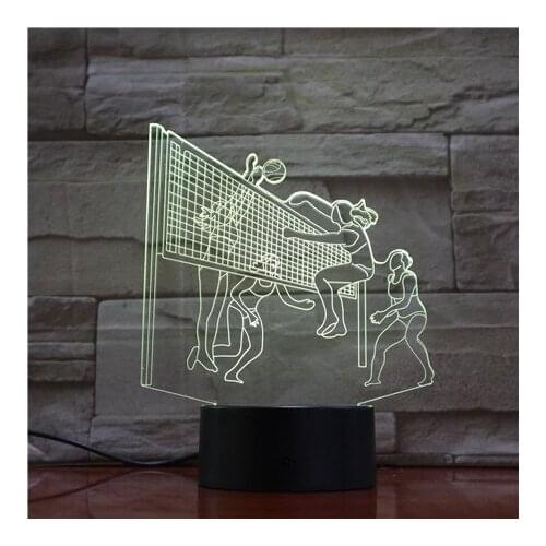 Kids Room 3D Desk Lamp LED Illusion Night Light Play Volleyball Nightlight Home Decor Fans Chilld Gift APP Control Dropshipping
