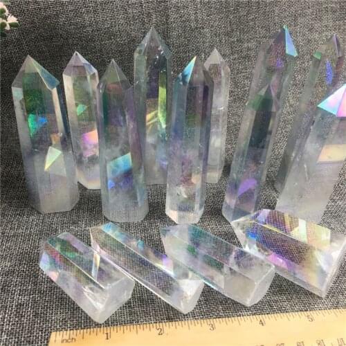 Natural crystals aura clear quartz wand point tower healing stones for home decoration
