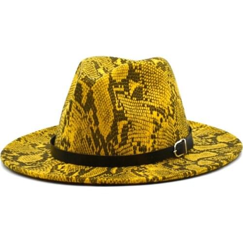 The New Retro Mens Hot Sale Wool Snake Pattern Top Hat Woolen Top Hat Travel Back Jazz Hat Elegant Ladies Hat F17