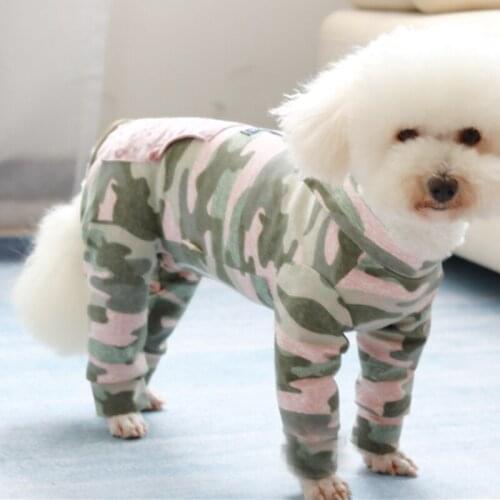 Puppy Dog Spring Autumn New Clothes 100% Cotton Thin Wrap Belly Jumpsuits For Small Medium Dog Sport Outfits Pet Costumes Poodle