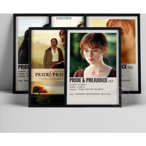 Pride & Prejudice Movie Poster, Jane Austen Book Cover Wall Picture, Vintage Film Figure Wall Painting, Fans Collect Art Prints