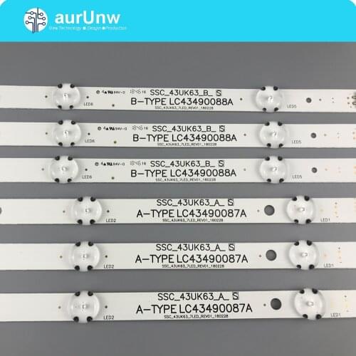 Led backlight strip 7 lamp for LG Innotek 17Y 43inch-A-Type 43UJ6300 43UJ6307 43UJ634V 43LJ594V HC430DUN SSC_43LJ61_FHD 43UJ630V