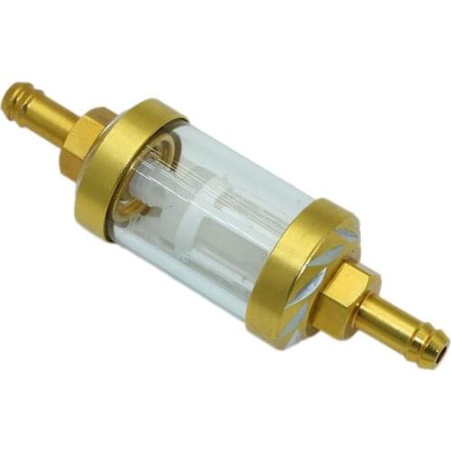 Universal Motorcycle 8mm Inline Gas Fuel Filter Aluminum Alloy Glass Oil Filter Moto Accessories For ATV Dirt Bike