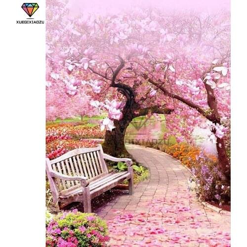 XUEQIXIAOZU Full Cherry Tree Embroidery Diamond Drawing 5D DIY Diamond Setting Mosaic Painting Home Decoration Gifts 2020 New