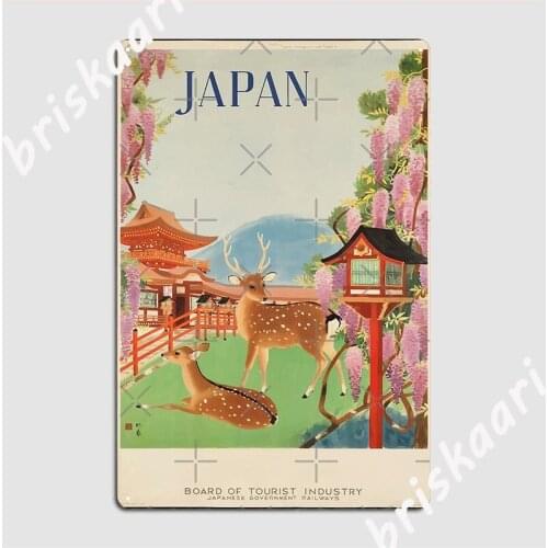 Japanese Vintage Deer Poster Poster Metal Plaque Plaques Cinema Living Room Pub Garage Retro Tin Sign Poster