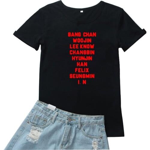 Funny Red Letters Pattern Women T Shirt Loose Cotton Graphics Tshirts Women Fashion Personality Black O-neck Tee Shirt Femme