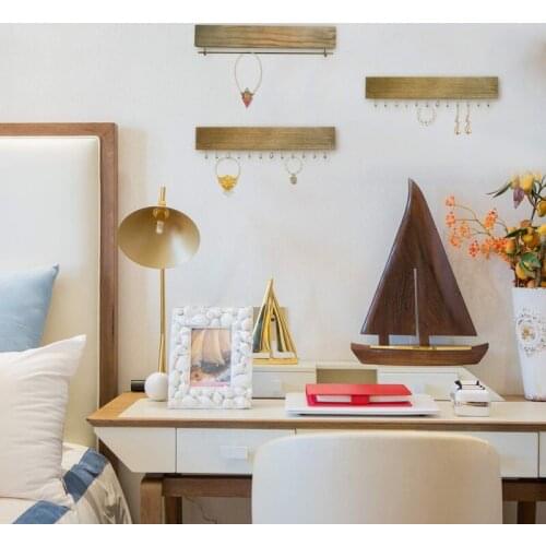 Wooden Wrought Iron Jewelry Hook Holder Household Necklace Earring Display Stand Scarf Hangers Jewellery Rack