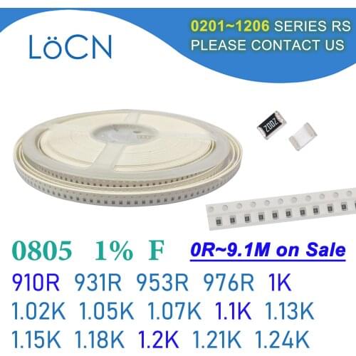 0805 1% 5000PCS SMD Resistor F 910R 931R 953R 976R 1K 1.02K 1.05K 1.07K 1.1K 1.13K 1.15K 1.18K 1.2K 1.21K 1.24K 2012 OHM