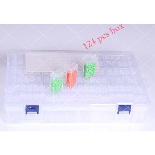 New 124pcs Plastic 5d Diamond Painting Accessories box Beads Display Storage Box For Diamond Embroidery Cross Stitch Tools