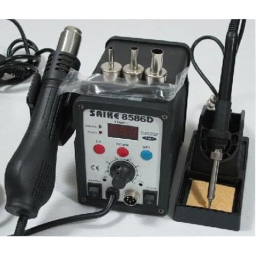 2 IN 1 SAIKE 8586D 220V Hot Air Rework Stationhot Air Gun & Soldering Station