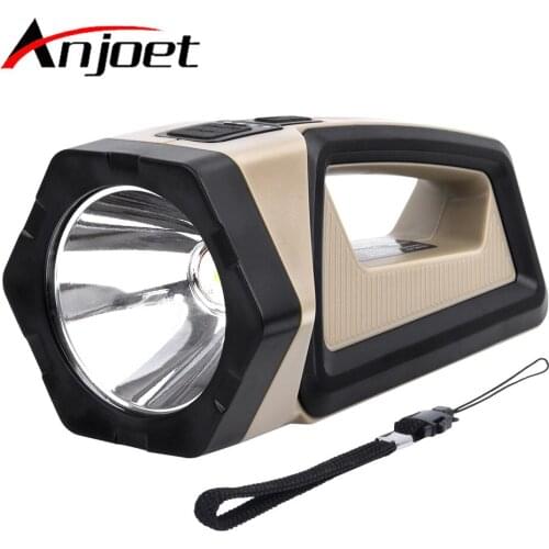 Anjoet Super Bright XHP50 + COB LED Outdoor Handheld Portable USB Rechargeable Flashlight Torch Searchlight Long Shots Lamp