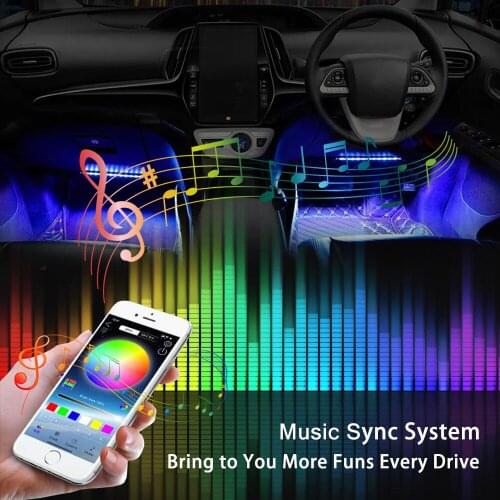 4Pcs Auto LED RGB Interior Music Atmosphere Light Foot Lamp For VW Golf 4 5 Passat B6 B7 CC Polo Caddy Led RGB Strip Lighr 5050