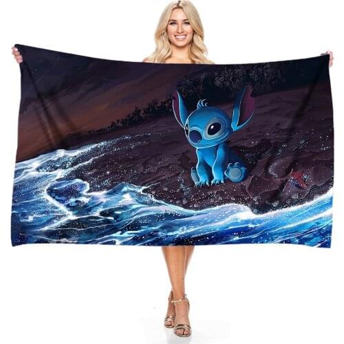 3d Stitch Pattern Bath Towels for Adults Children Baby Decorate 70x140cm 140x180cm Big Size Microfiber Beach Towel Shower Towels