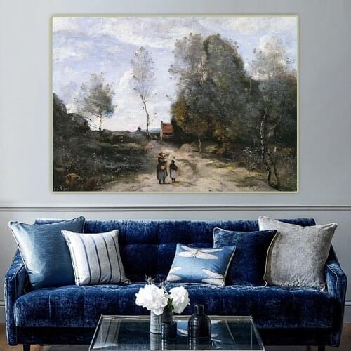 Citon Jean Baptiste Camille Corot《The Road》Canvas Art Oil painting Artwork Poster Picture Background Wall Decor Home Decoration