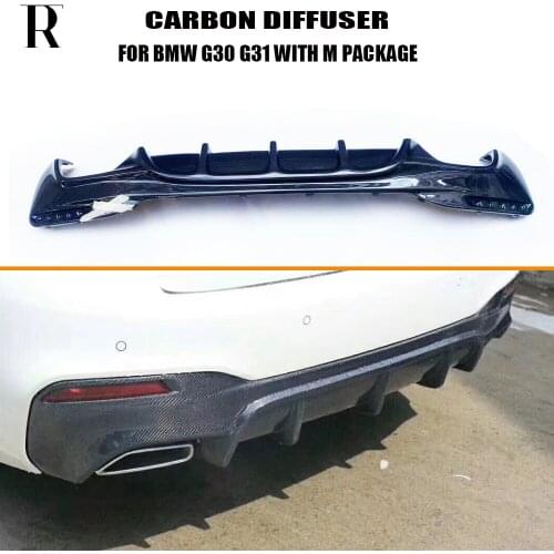 G30 G31 FD Style Carbon Fiber Rear Bumper Diffuser for BMW G30 G31 520 530 540 550 with M Package Sports Bumper 2017 UP