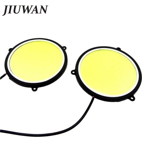1 Pair Car DRL Daytime Running Lights Round Shape White LED Car DRL Waterproof Light 12V DC 90mm Running Lamps
