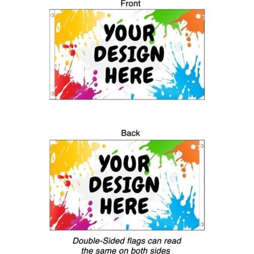 Custom Double Sided Flag 3 Layers 3x5 FT Flying Banner Printing Any Size 100D Polyester with Copper Grommets, Free Shipping