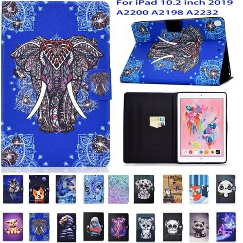 Stand Flip PU Leather Case For iPad 10.2 Case 2019 A2200 A2198 A2232 10.2" Shell Tablet Smart Cover Fundas Coque Skin