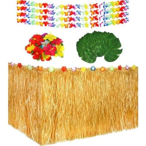 Hawaiian Palm Leaf Hibiscus Decor Luau Party Supplies Birthday Decorations, Sunflower Banner, Artificial Palm Leaves