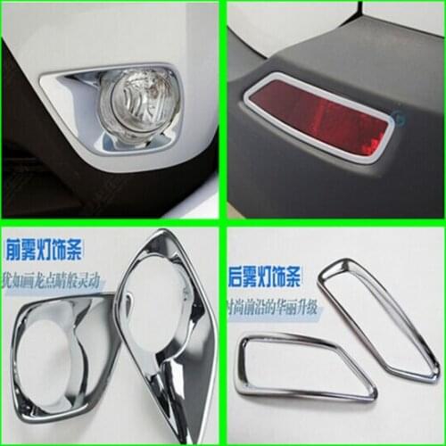 Chrome Front +Rear Tail Fog Light Lamp Cover Bezel TRIM For Toyota RAV4 RAV 4 XA40 2013 2014 2015