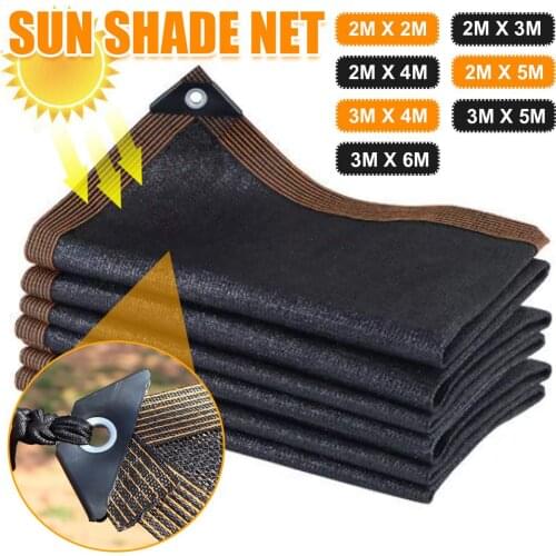 Black 12 Pin Thick Anti-UV PE Shading Net Greenhouse Succulent Plant Sunshade Net Outdoor Swimming Pool Cover Sun Shade Net