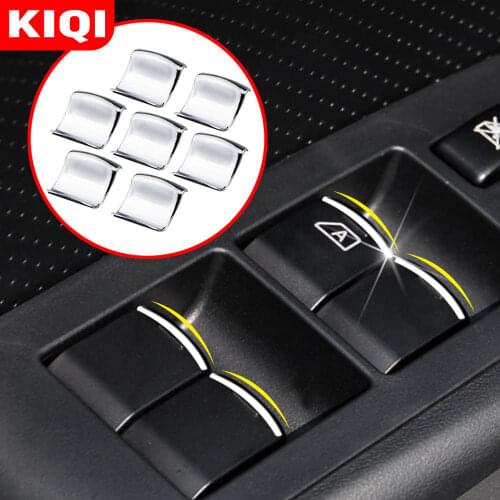 KIQI ABS Chrome Car Windows Lift Trim Sticker for Nissan NV200 NV 200 2009 - 2020 Window Lifter Cover Stickers Car-Styling