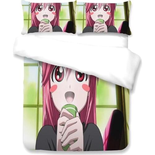 Home Animation Series Elfen Lied 3pcs Bedding Set Personalized Super Soft Bed One Duvet Cover and Two Pillowcases No Comforter