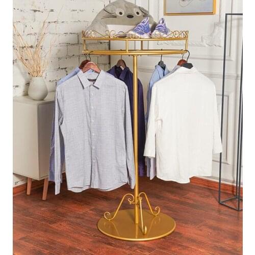 Circular clothes hanger floor rotation childrens clothing store display rack