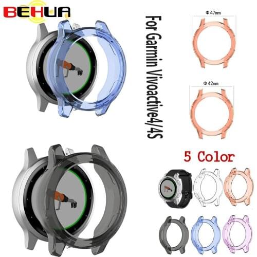 Soft TPU Protector Full Case Cover For Garmin vivoactive 4 4S Active S Smart watch accessories 42mm 47mm Protective Shell Cases