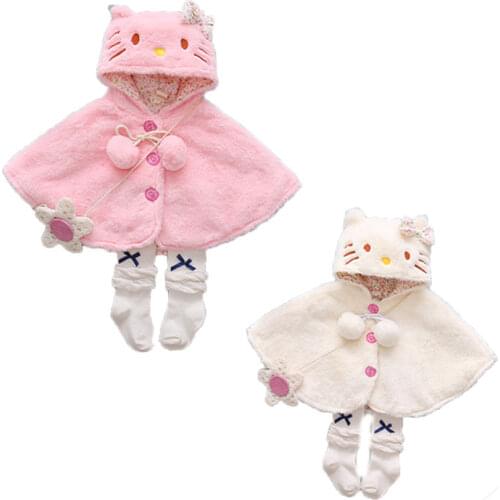 2017 New Brand Newborn Toddler Infant Baby Girls Thick Coat Hooded Cloak Poncho Jacket Outwear Lovely Coat Clothes