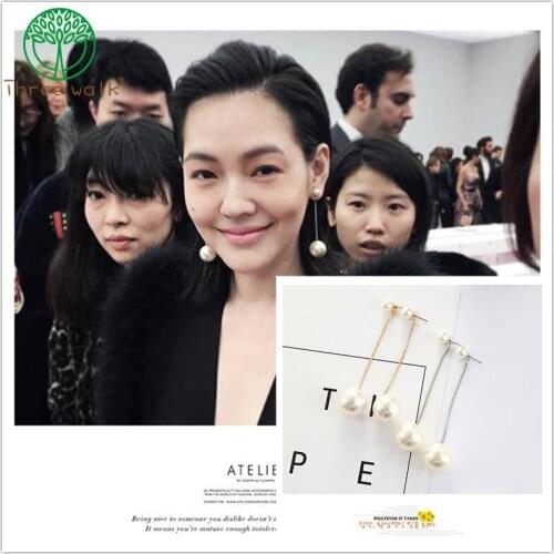 One Pair Only Fashion Design Long Pearl Earrings For Women