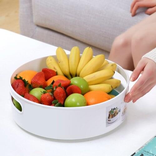 Plastic Non-Slip Rotating Storage Tray Fruit Snack Dried storage Plate Desktop Organizer For Kitchen Bathroom WJ523