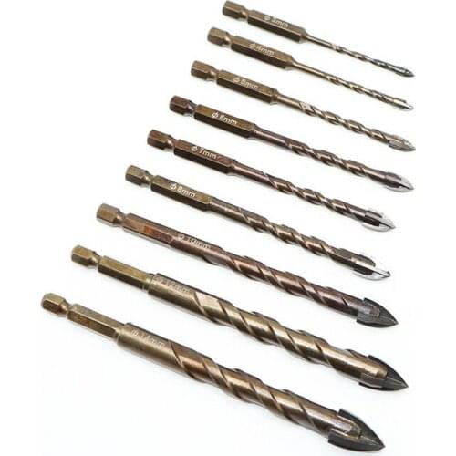 Size 3/4/5/6/8/10/12 mm 1pcs expanded hexadecimal tile position glass ceramic hole corkscrew triangle drill