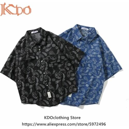 Paisley Men Shirt Summer Short Sleeve Flower Printed Casual Soft Blouse 2021 Floral Beach Vintage Hawaiian Turn Down Collar Tops