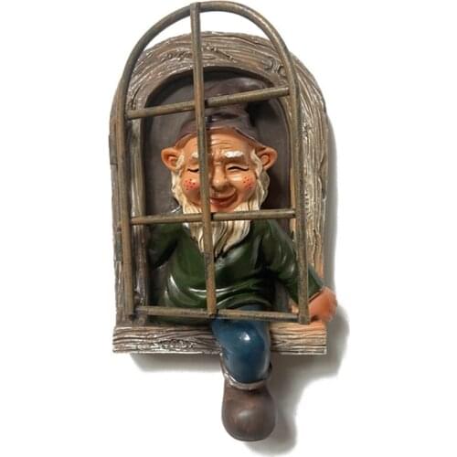 Garden Gnome Statue Resin Elf Out The Door Tree Hugger Figurine For Home Yard Porch Decor Art Outdoor Resin Garden Decor