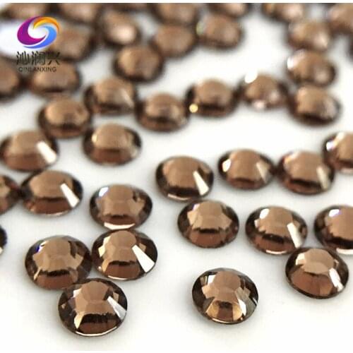 SS3-SS34 Deep coffee color Non HotFix flatback Top-level glass crystal 3D Nail Art Rhinestones diy Decorations MFSK