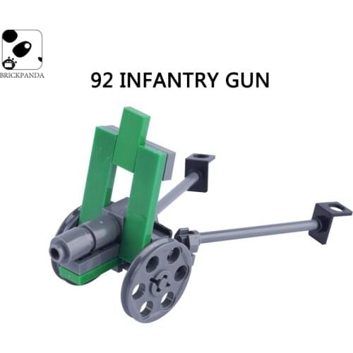 WW2 Military German 92 Infantry Gun Building Blocks Soldier Figures Parts Cannon Weapons Army Accessories Toys for Children