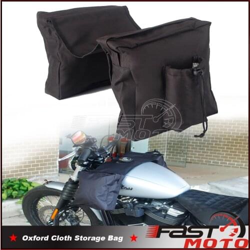 Motorcycle Luggage Cargo Storage Saddlebag 600D Oxford Cloth Fuel Tank Bag W/ Pocket Saddle Bag For Harley ATV Snowmobile