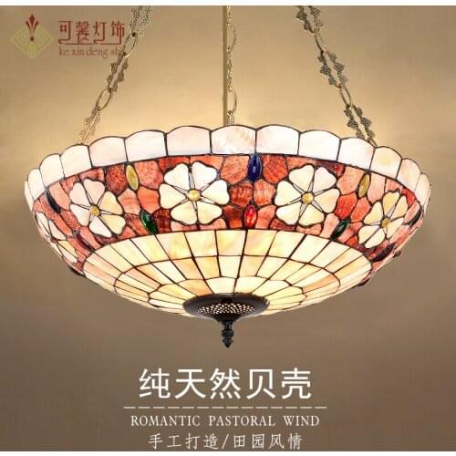 Can Be Sweet And Warm Lighting Tiffany European Style Retro Natural Shell Restaurant Living Room Lighting luminaire suspendu