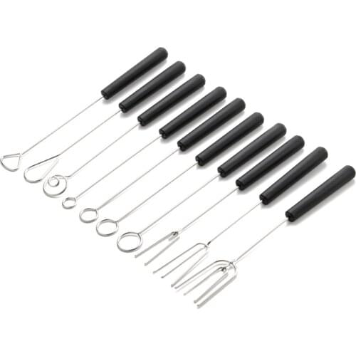 304 Stainless Steel Chocolate Fork Set Cheese Hot Pot Fork, Fruit Fork Suit for Home Restaurant
