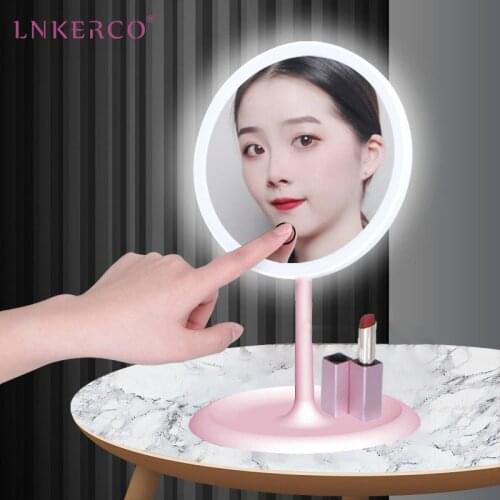 Vanity Led Mirror Makeup Mirror Light HD Table Mirror Smart Touch Control Adjustable Light Desk Cosmetic Mirrors Standing Mirror